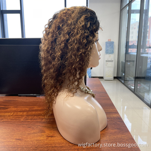 100% Raw Indian Hair Color 1b/27, Unprocessed Closure Wig 4x4,Factory Wholesale Price Curly Raw Hair Indian Wig